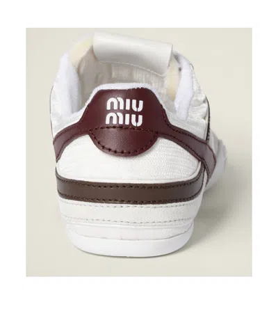 Miu Miu Women Two-tone Tech Fabric And Suede Gymnasium Sneakers In Multi