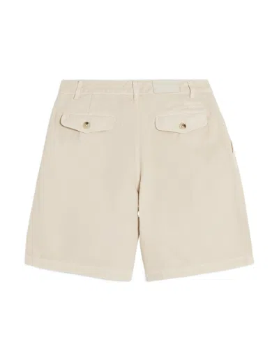 Maison Kitsuné Casual Pleated Bermuda In White