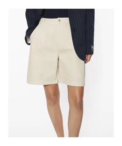 Maison Kitsuné Casual Pleated Bermuda In White
