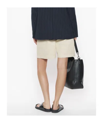 Maison Kitsuné Casual Pleated Bermuda In White