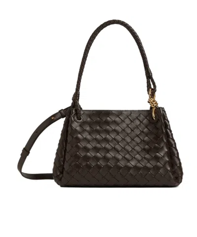 Bottega Veneta Small Parachute Intrecciato Leather Shoulder Bag In Brown