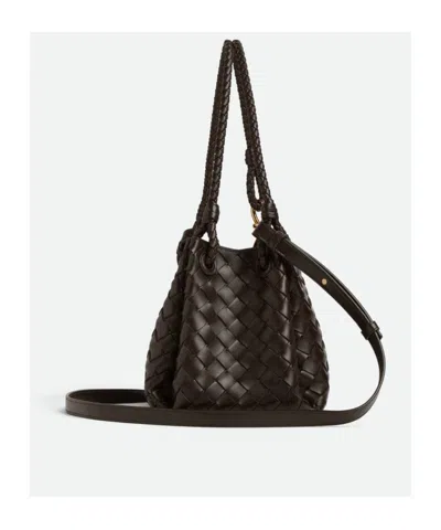 Bottega Veneta Small Parachute Intrecciato Leather Shoulder Bag In Brown