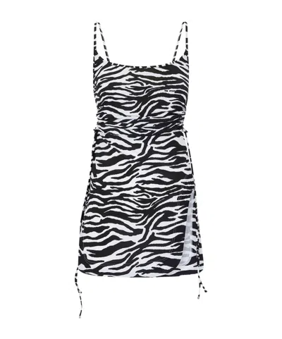 Attico Zebra Beach Cover-up In Stretch Fabric