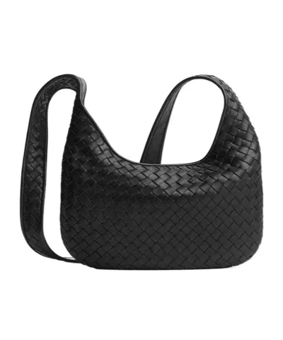 Bottega Veneta Brown Veneto Crossbody Bag In Black