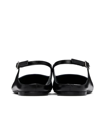 By Far Black Koyna Creased Calf Leather Ballerina Flats In Black