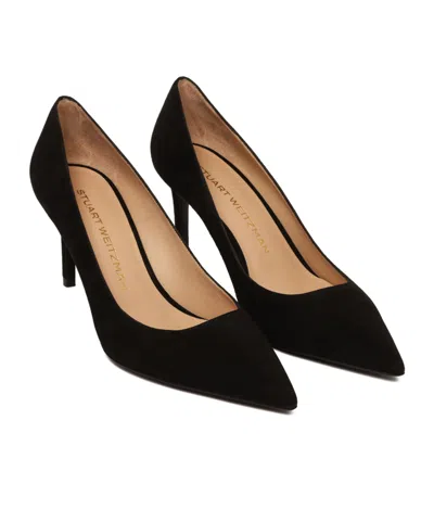 Stuart Weitzman Stuart Power Suede Pumps In Black