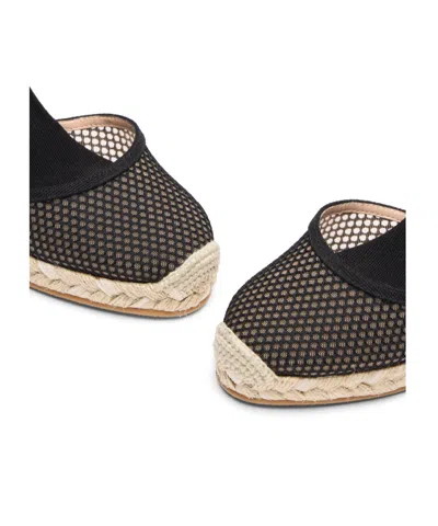 Stuart Weitzman Lace-up Mesh Wedge Sandals