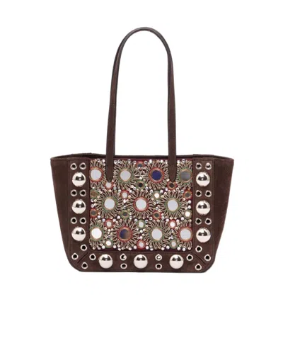 Valentino Nellcote Mirror-embellished Suede Mini Tote Bag