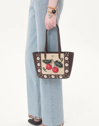 Valentino Borsa A Mano Nellcôte Mini In Pelle Scamosciata Marrone  Donna