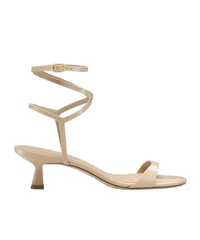 Stuart Weitzman Thin Strap Kitten Heels In Neutral