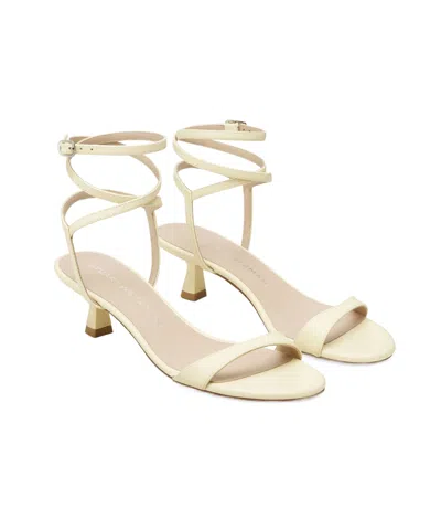 Stuart Weitzman Nudist Metallic Leather Stiletto Wrap Sandals