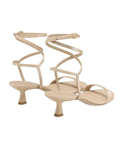 Stuart Weitzman Thin Strap Kitten Heels In Neutral
