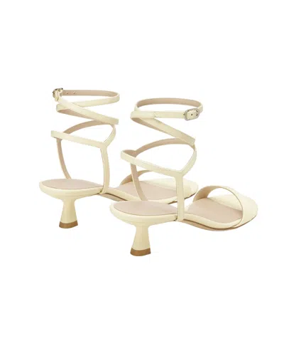 Stuart Weitzman Nudist Metallic Leather Stiletto Wrap Sandals