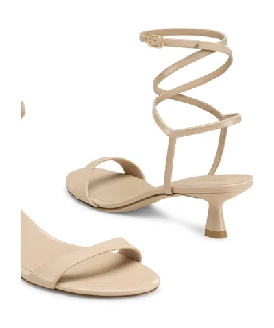 Stuart Weitzman Thin Strap Kitten Heels In Neutral
