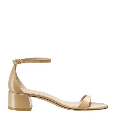 Stuart Weitzman Nudist Patent Ankle-strap Sandals In Neutral