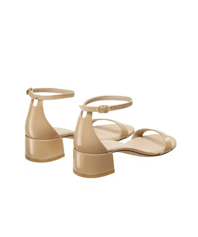 Stuart Weitzman Nudist Patent Ankle-strap Sandals In Neutral