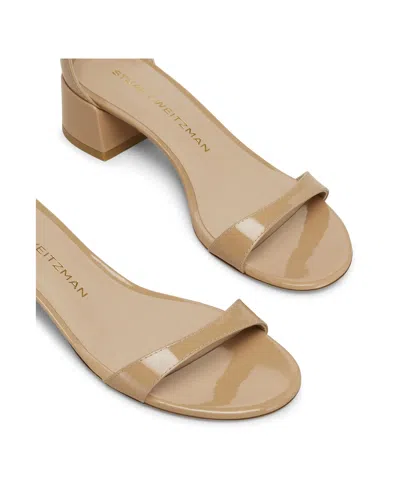 Stuart Weitzman Nudist Patent Ankle-strap Sandals In Neutral