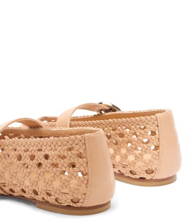 Stuart Weitzman Leather Ballet Flats 'mary Jane'