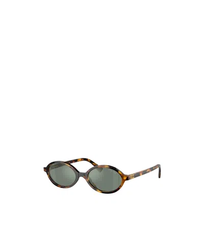 Miu Miu Regard Oval-frame Sunglasses In Brown
