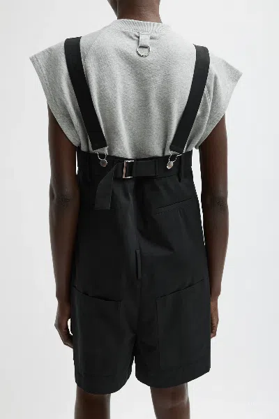 Tibi Bio Twill Overall Short In Black