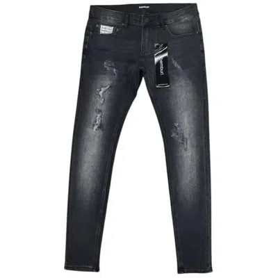 Bemburi Men's Skinny Denim Jean In Dark Grey In Gray