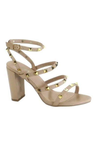 G Stylez Women's Summer Studded Heel In Nude