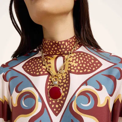 La Doublej Make An Exit Feather-trimmed Silk Top In White