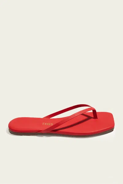 Tkees Lily Square Toe Flip Flops In Red