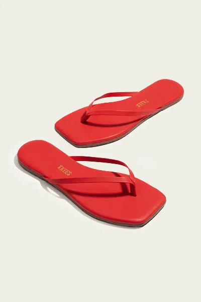 Tkees Lily Square Toe Flip Flops In Red