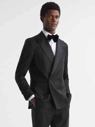 Oscar Jacobson Double Breasted Blazer In Black