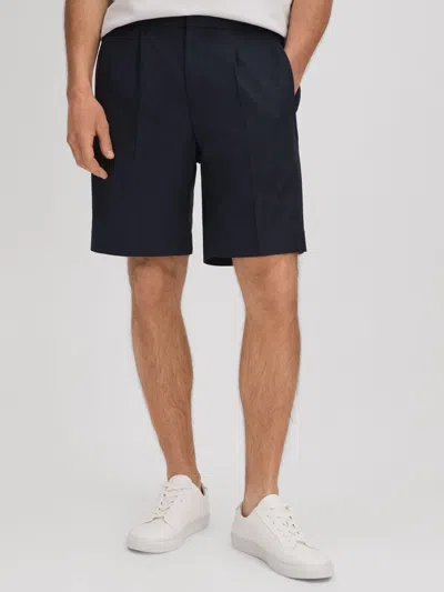 Reiss Navy Relaxed Drawstring Shorts