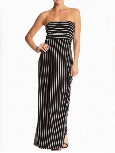 West Kei Strapless Striped Maxi Dress In Black, White
