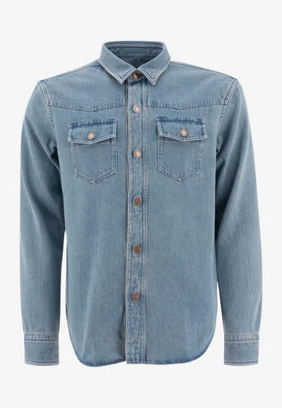Tom Ford Washed Denim Outershirt In Blue