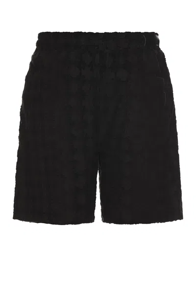 Amiri Black Bermuda Shorts With All-over Ma Quads Motif And Embroidered Logo On The Front