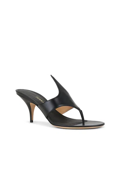 Ferragamo Valentino Garavani Black Leather Slippers