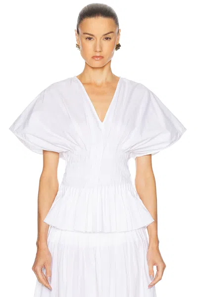 House Of Dagmar Organic Cotton Pintuck Blouse In White