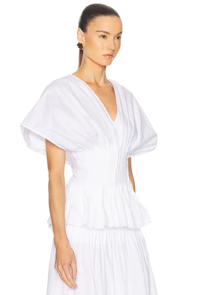 House Of Dagmar Organic Cotton Pintuck Blouse In White