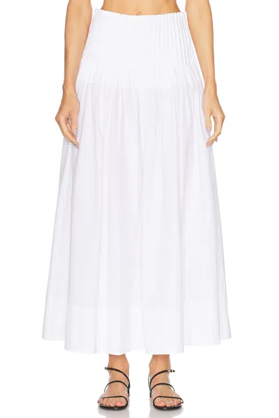 House Of Dagmar Poplin Maxi Skirt In White