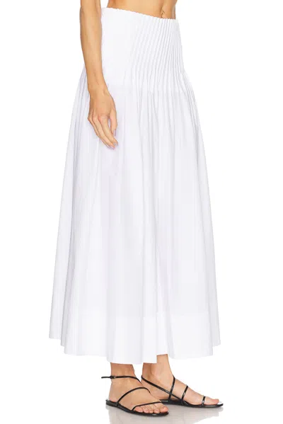 House Of Dagmar Poplin Maxi Skirt In White