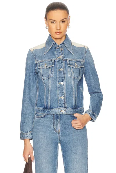 Givenchy Denim Jacket With Chest Pockets And Contrast Shoulder Panel In Blue