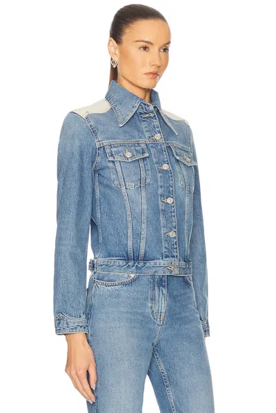 Givenchy Denim Jacket With Chest Pockets And Contrast Shoulder Panel In Blue