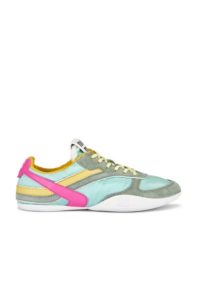 Miu Miu Gymnasium Tech-nylon And Suede Sneakers In Multi
