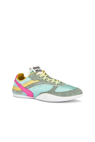 Miu Miu Gymnasium Tech-nylon And Suede Sneakers In Multi