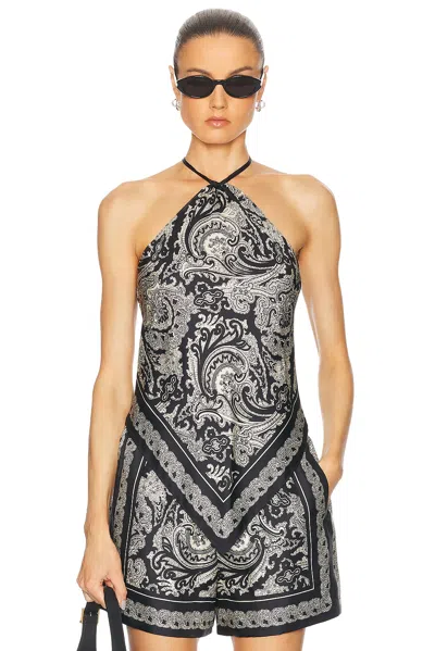 Nili Lotan Audrey Paisley-print Silk Scarf Cami Top In Multi