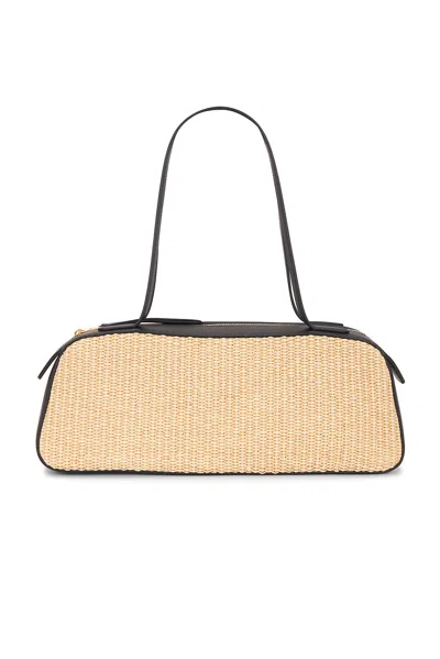 Khaite Simona Leather-trimmed Raffia Shoulder Bag