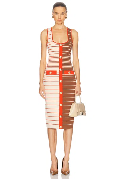 Retroféte Lyle Striped Button-front Midi Dress