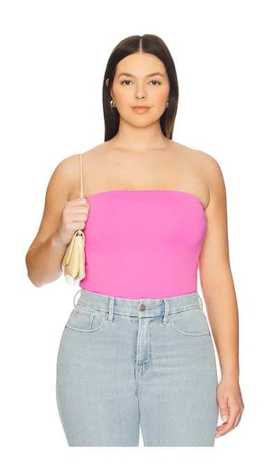 Good American Womens Corset Scuba Stretch-woven Bodysuit Berry Sorbet010 In Pink