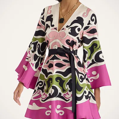 La Doublej Magnifico Printed Silk Twill Minidress In Multi