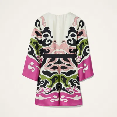 La Doublej Magnifico Printed Silk Twill Minidress In Multi