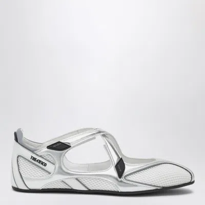 Attico Cross Strap Mesh Ballet Flats Round Toe